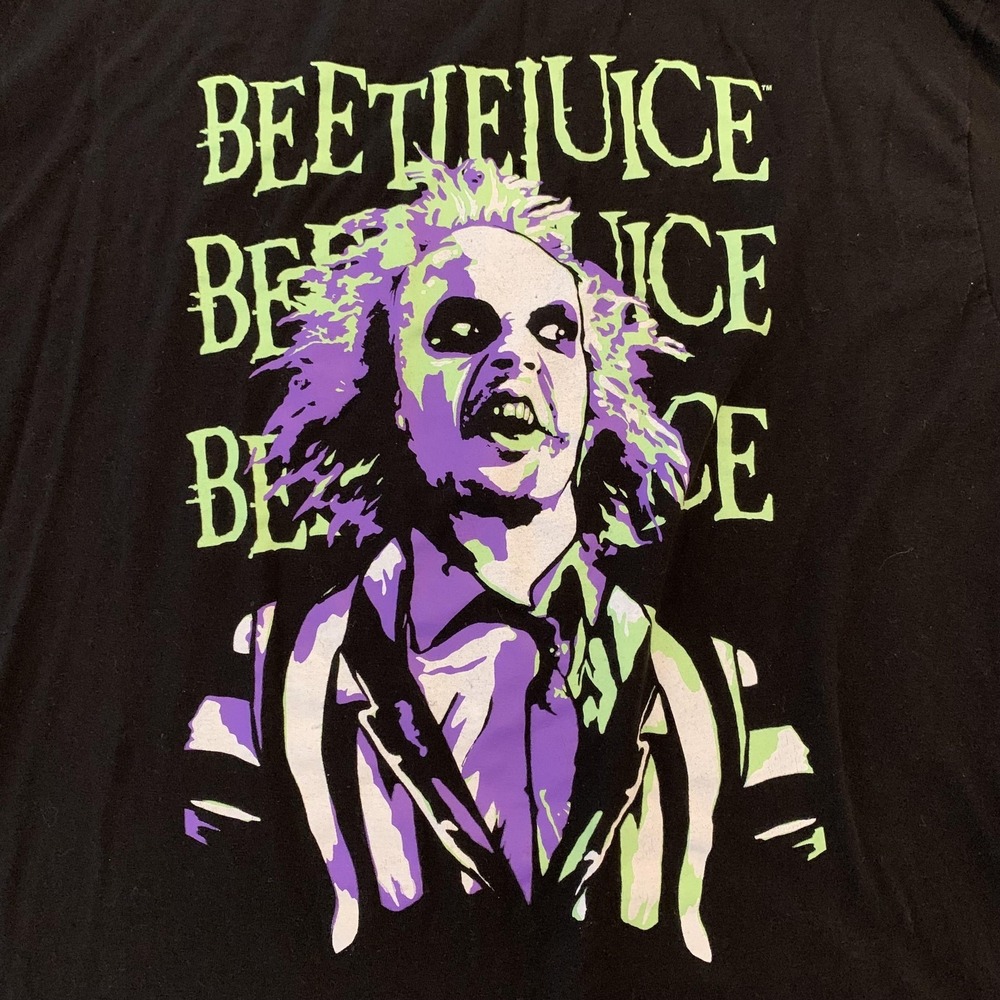 Beetlejuice Shirt Mens 2XL Black‎ Movie Halloween Gothic Retro Graphic Print